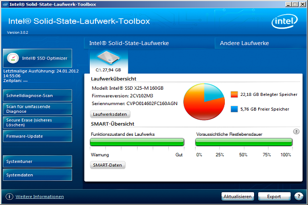 3. Phần mềm Intel Solid State Drive Toolbox