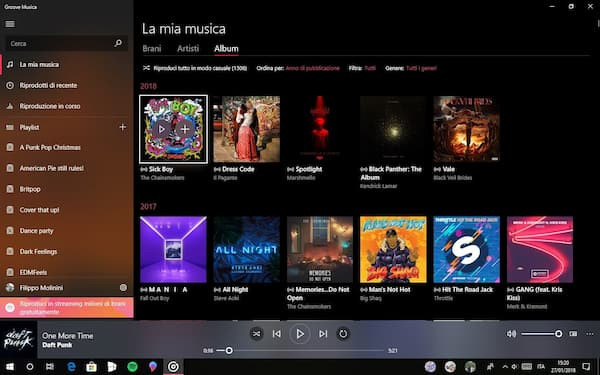 5. Groove Music (chỉ có trên Windows 10)