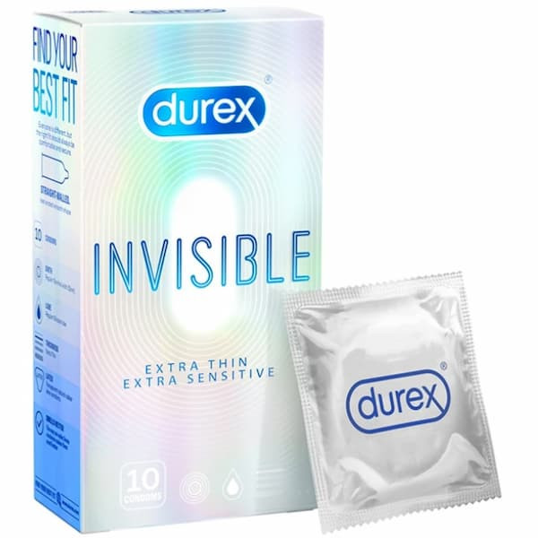 1.Bao cao su Durex Invisible Extra Thin Extra Sensitive 