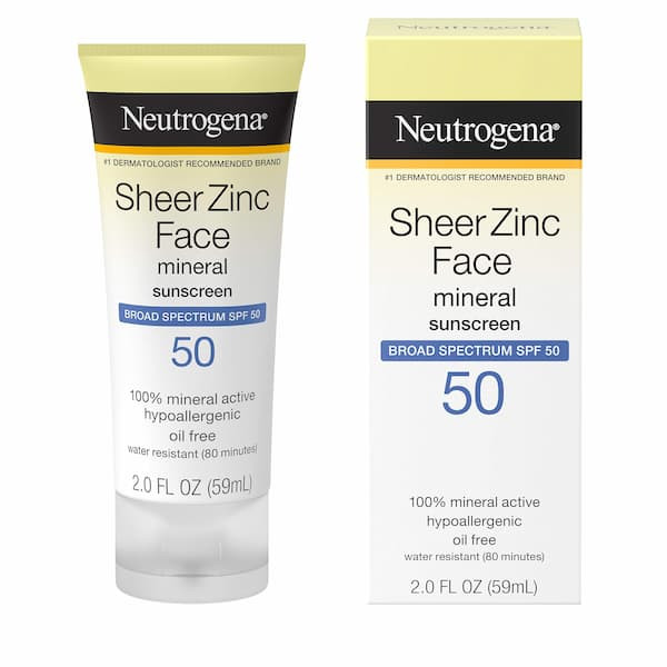 5/ Neutrogena Sheer Zinc Dry-Touch Sunscreen SPF 50