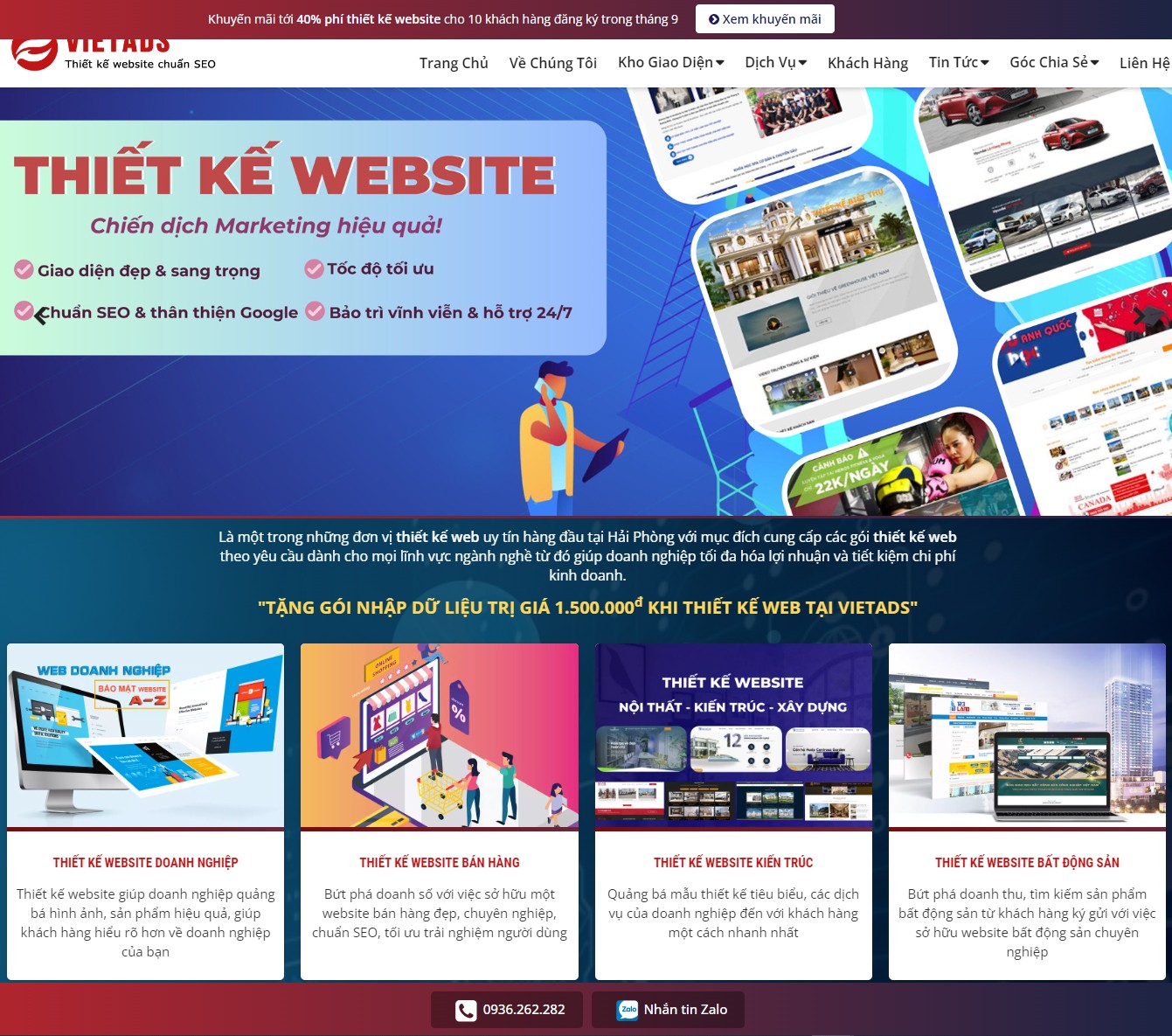Vietads là một công ty thiết kế website tại Hải Phòng đáng tin cậy
