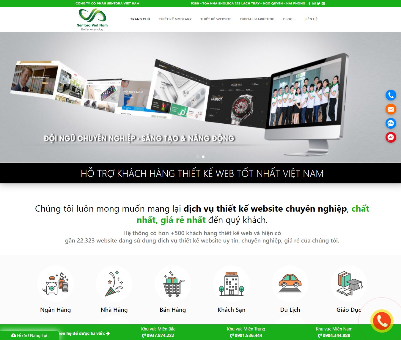 Công ty thiết kế website tại Hải Phòng uy tín Sentora Việt Nam