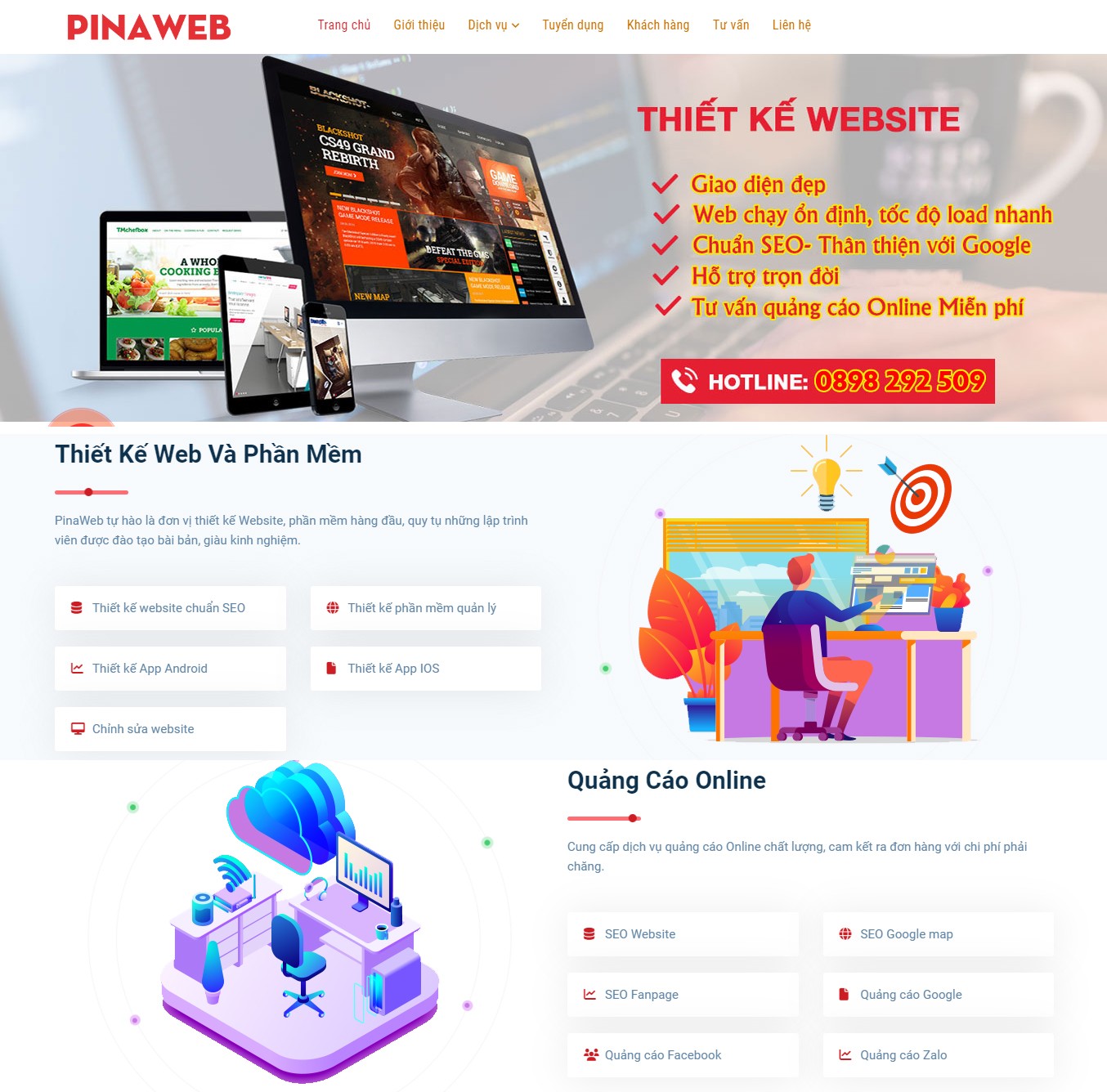 PinaWeb - công ty thiết kế website tại Hải Phòng uy tín