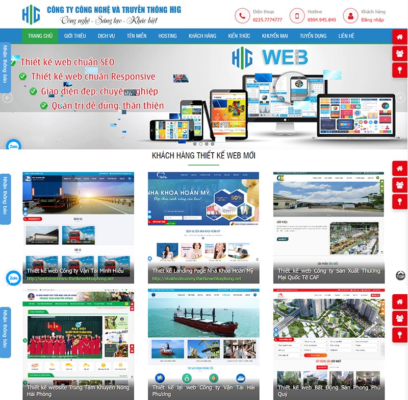 Công ty HIG thiết kế website giá rẻ tại Hải Phòng